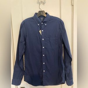 OWT J. Crew Long Sleeve Dark Blue Light Weight Button Down